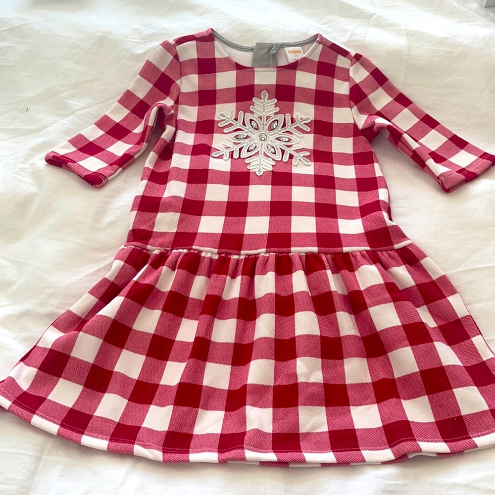 Red and white check dress for girls.
